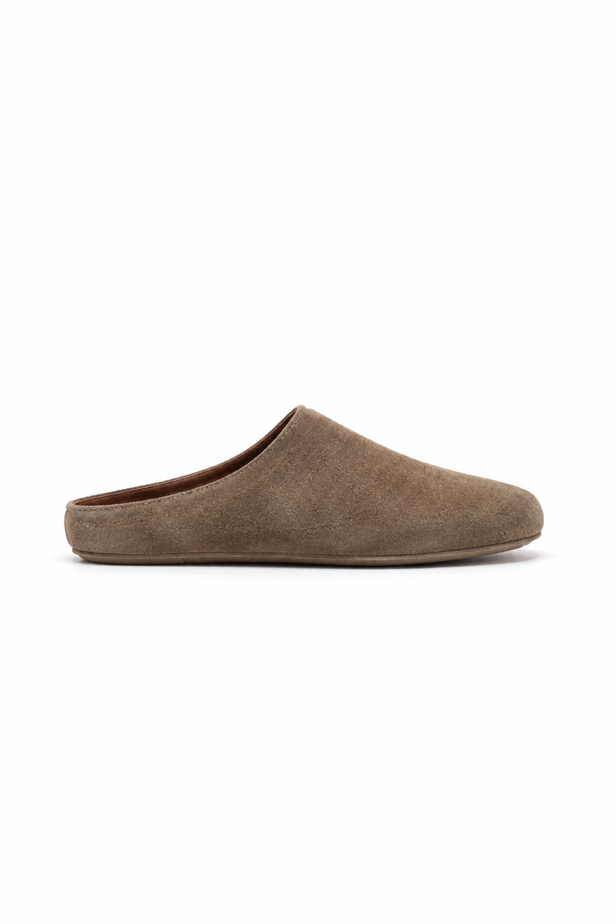 Closed-toe suede mule · Brown — View 2