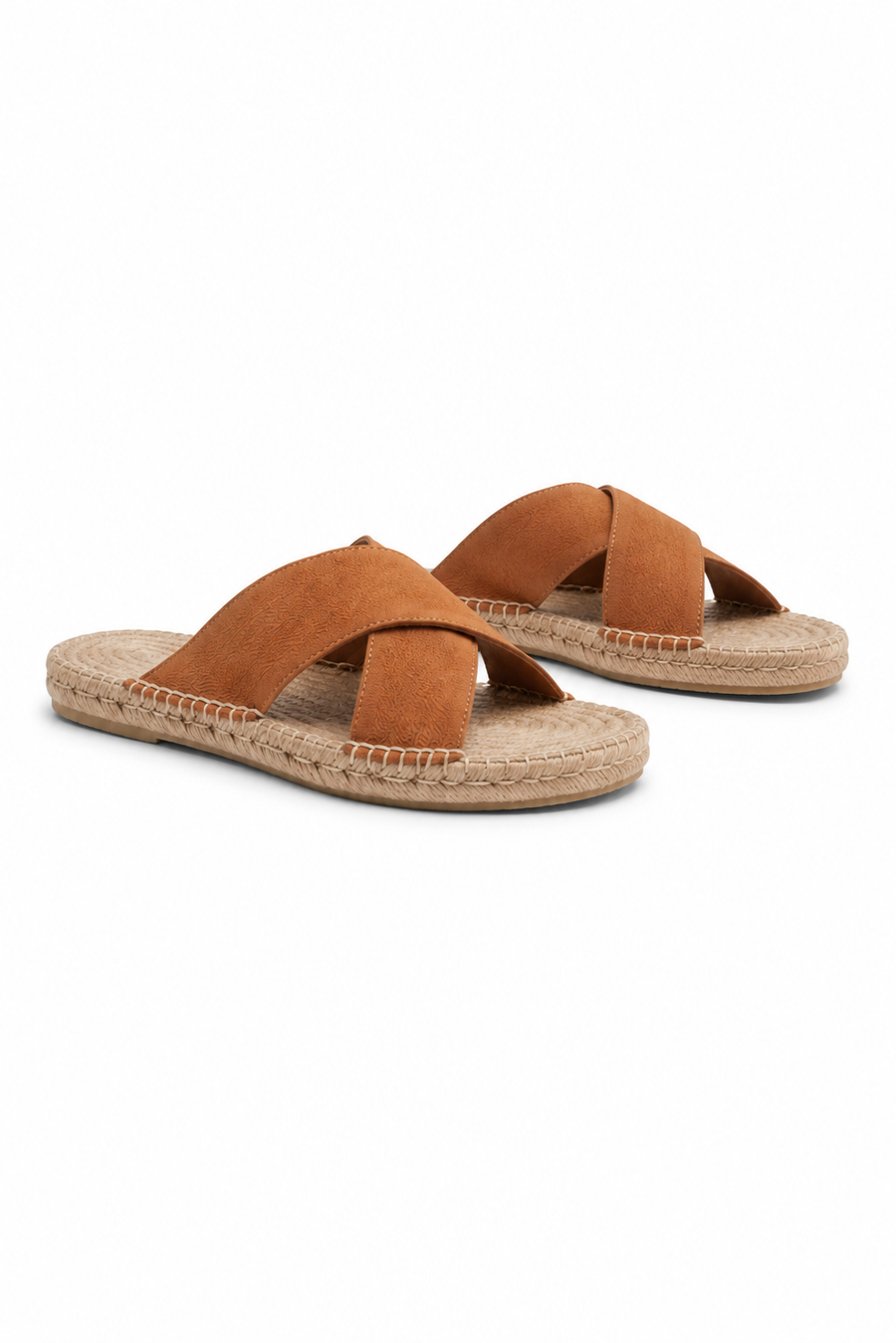 Sandalo espadrilla incrociato · Cognac — Vista 2