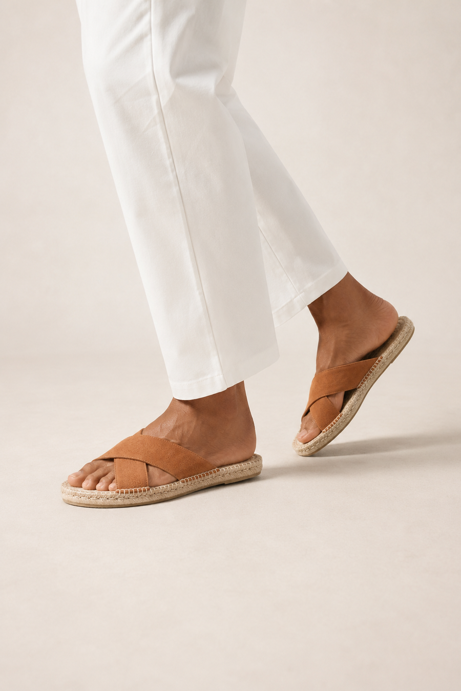 Sandalo espadrilla incrociato · Cognac — Vista 5