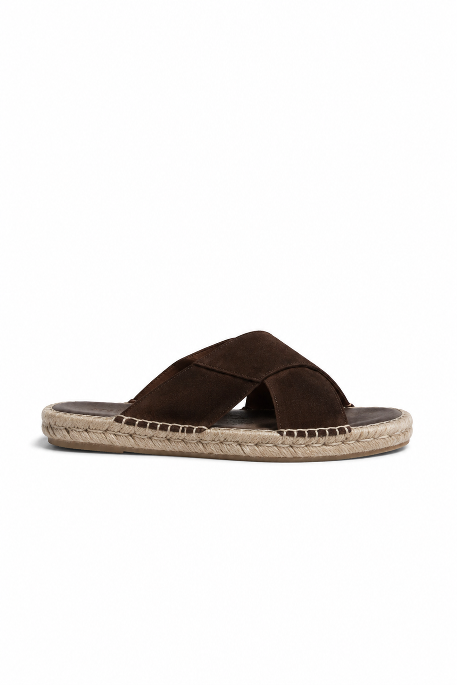Sandália espadrille cruzada · Café