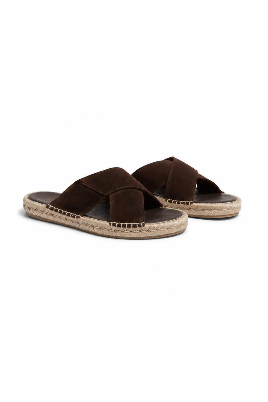 Sandália espadrille cruzada · Café — Vista 2
