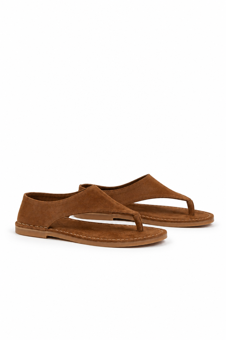 Sandale entre-doigts cuir · Marron — Vue 2