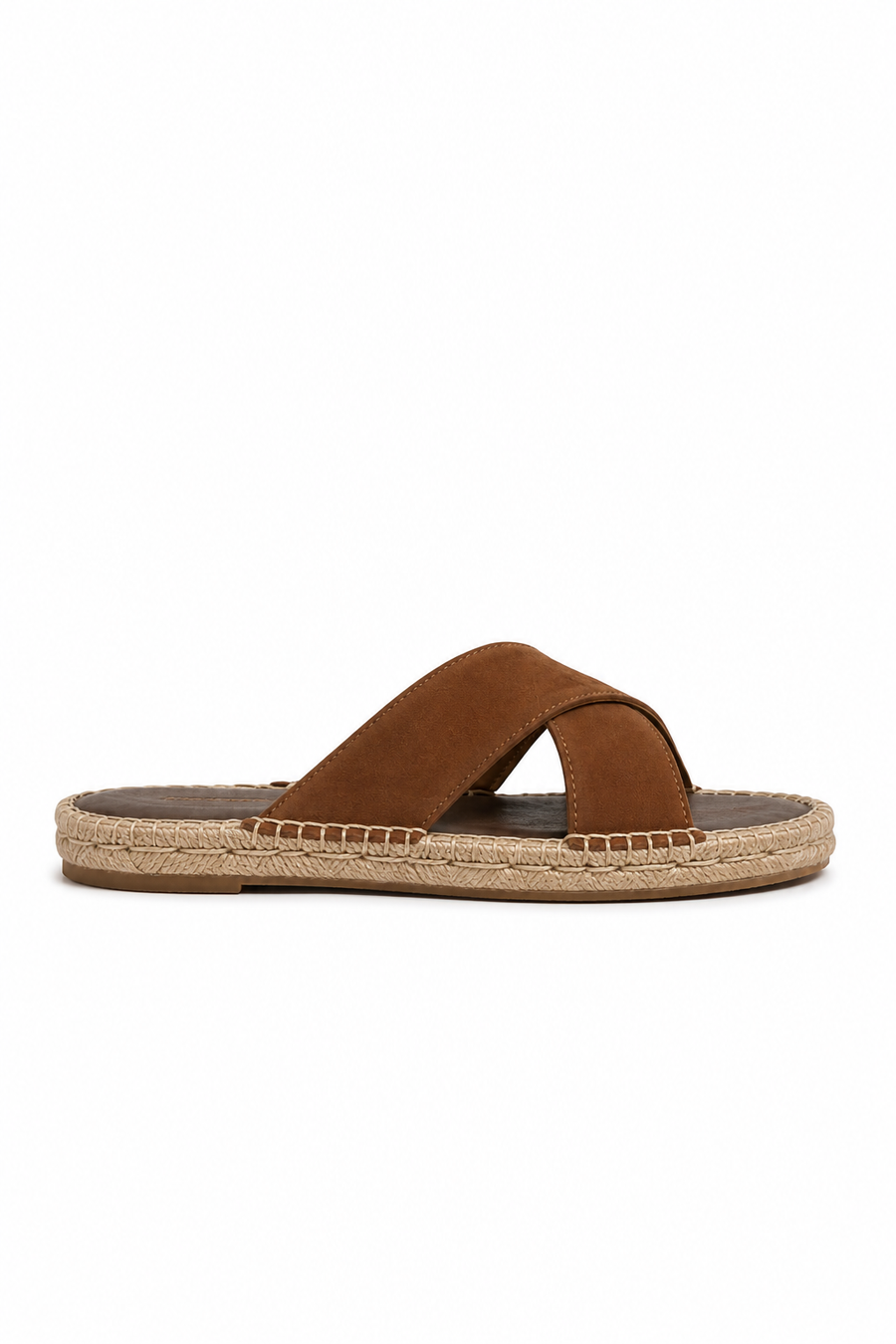 Sandale croisée espadrille · Marron