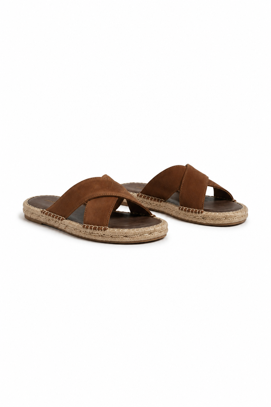 Sandale croisée espadrille · Marron — Vue 2