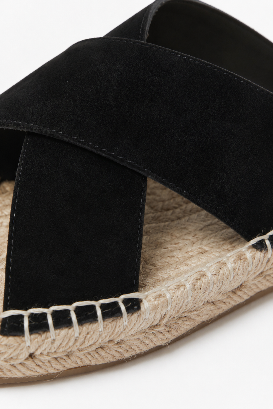 Cross-strap espadrille sandal · Black — View 3