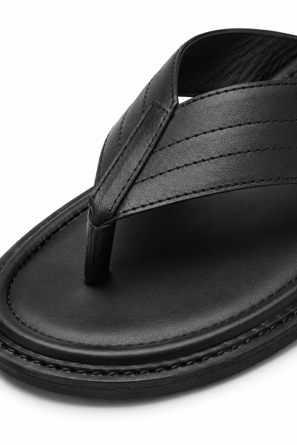 Sandale entre-doigts cuir · Noir - vue 3