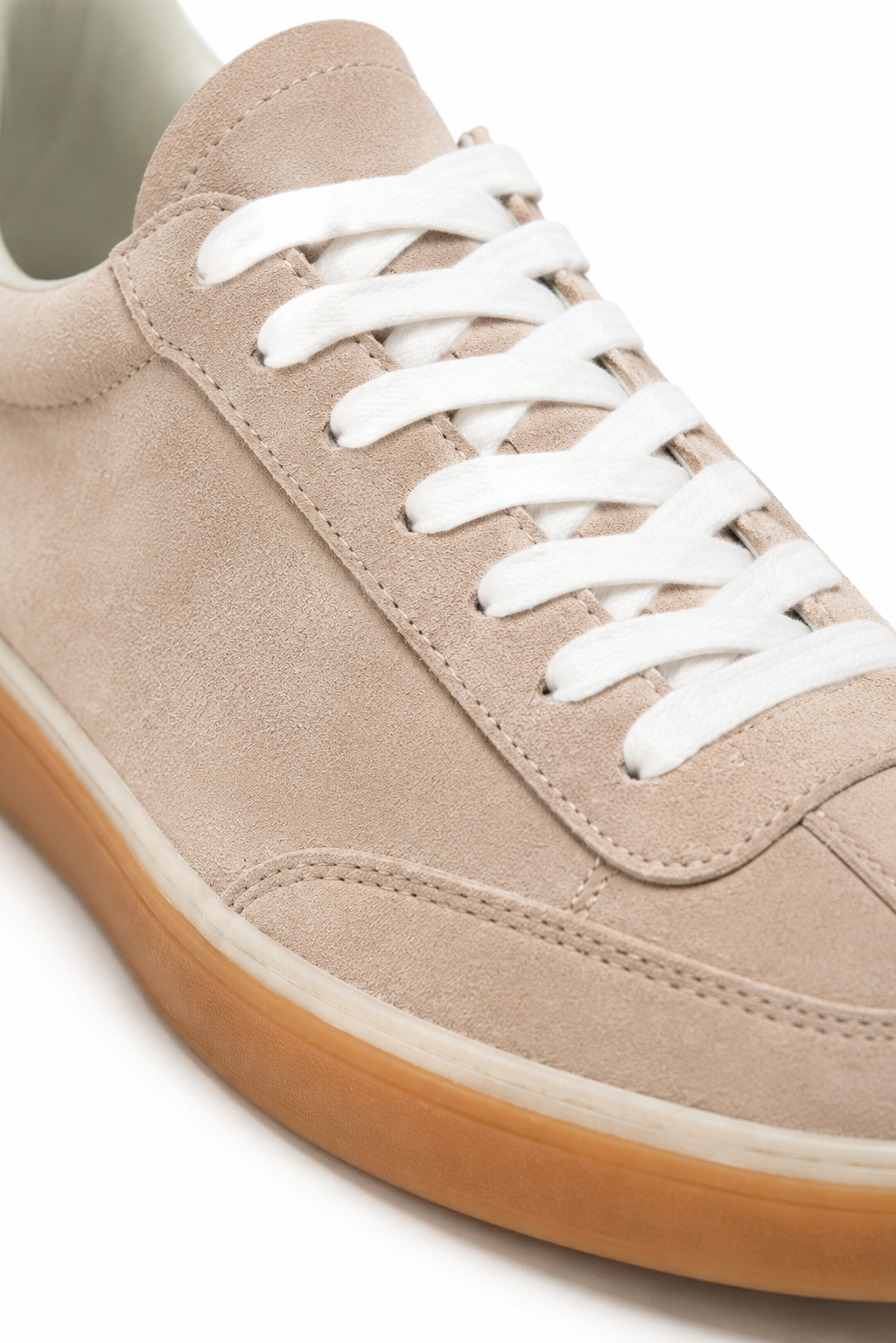 Sneaker semelle gomme suède · Beige doré - vue 3