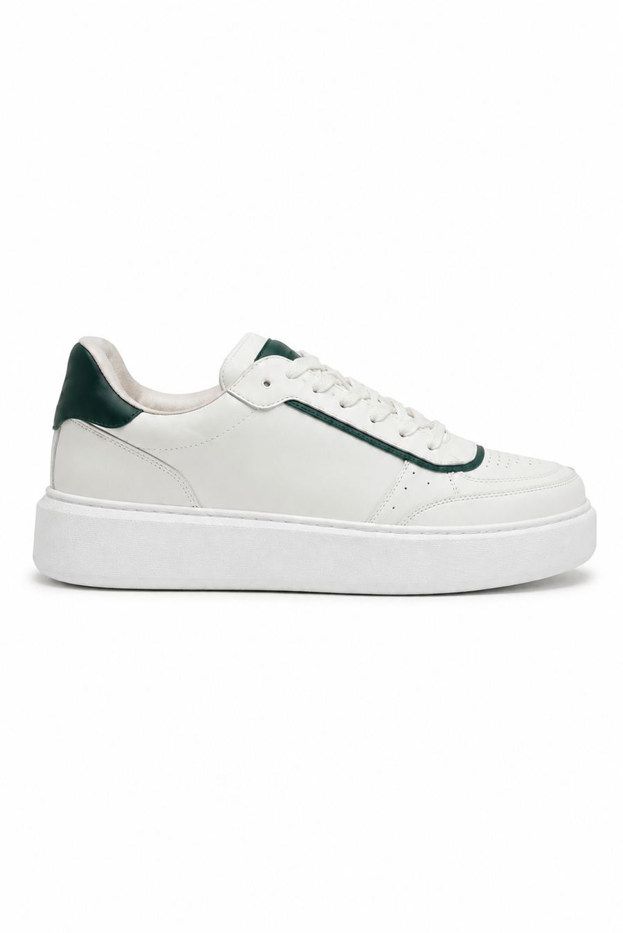 Plateau-Sneaker aus Leder · Weiß und Grün