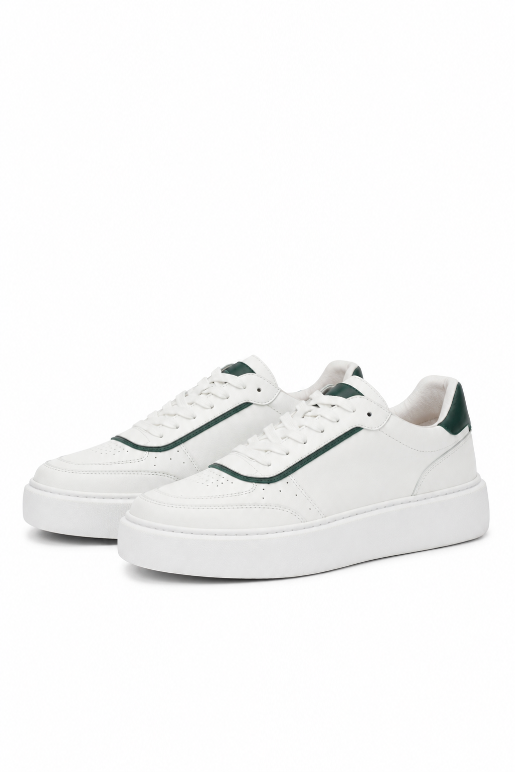 Sneaker plateforme cuir · Blanc et vert - vue 2