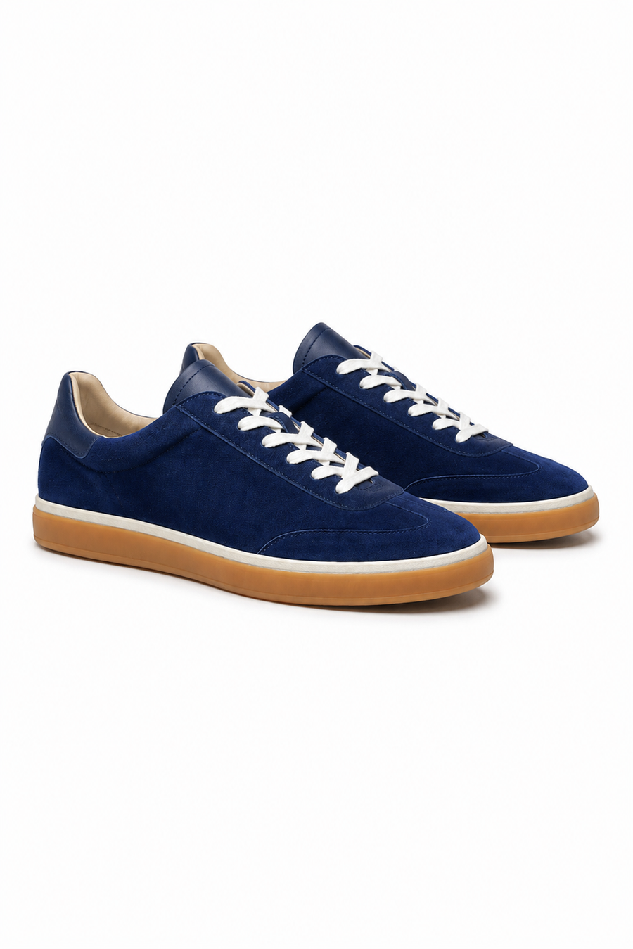 Gum-sole suede sneaker · Royal blue — View 2