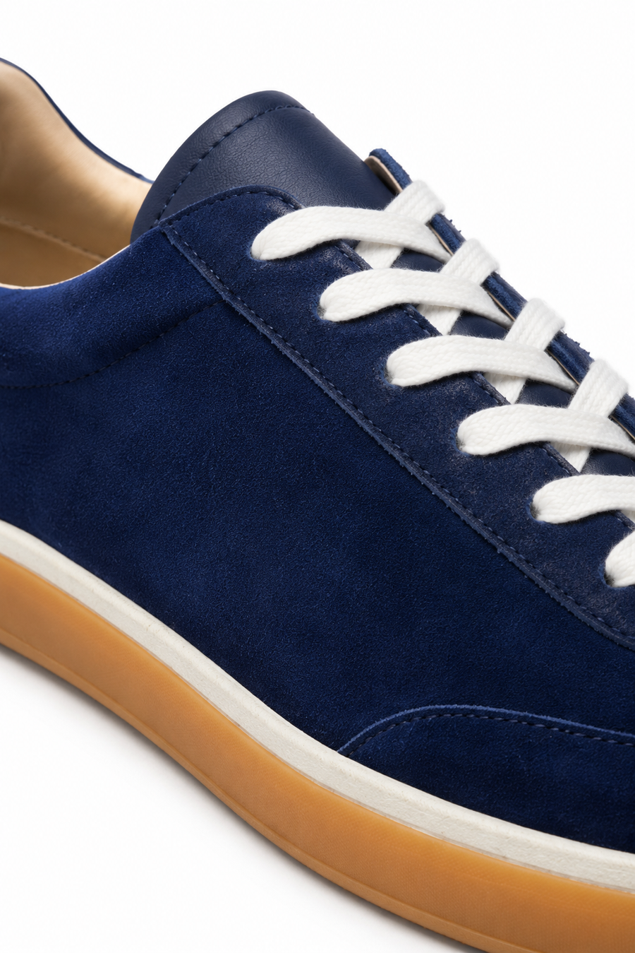 Gum-sole suede sneaker · Royal blue — View 3