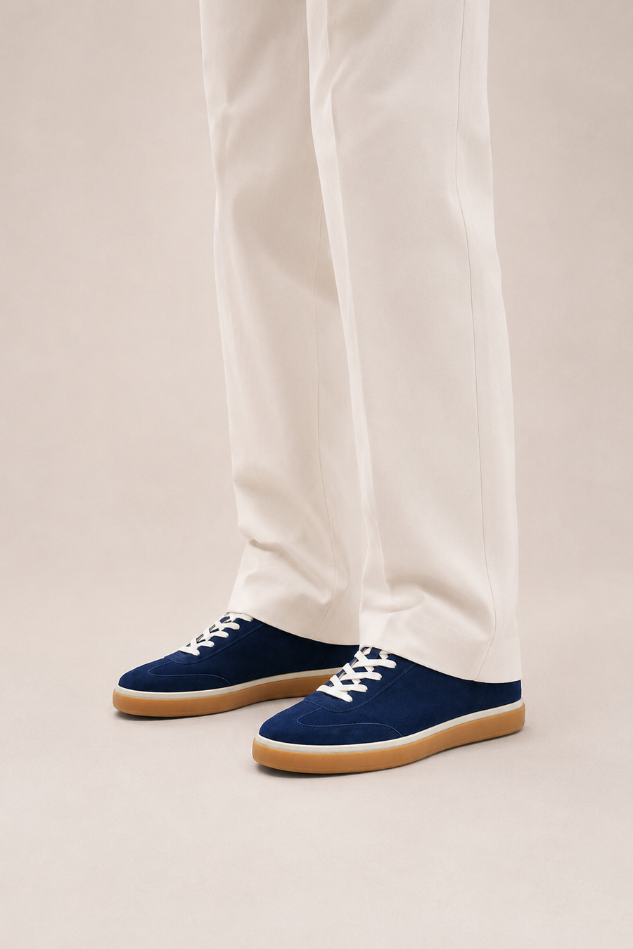 Gum-sole suede sneaker · Royal blue — View 4