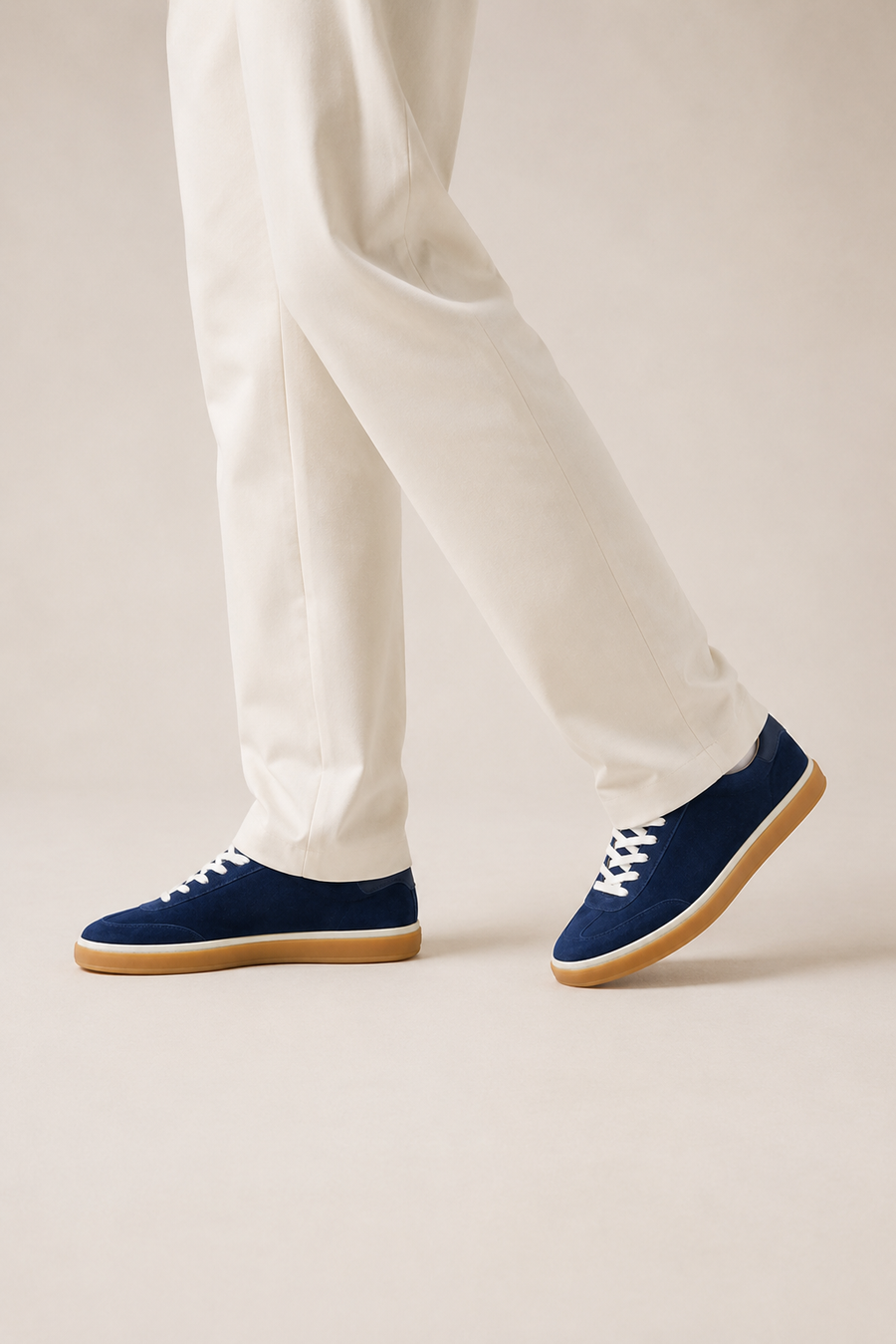 Gum-sole suede sneaker · Royal blue — View 5
