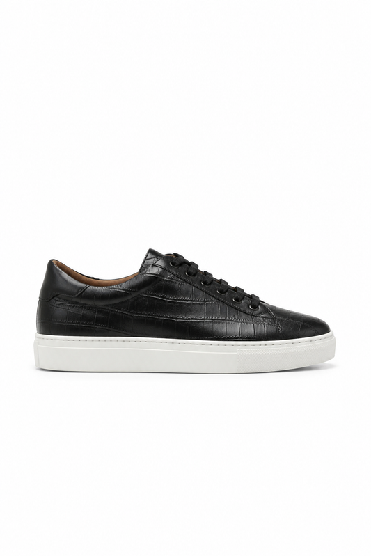 Sneaker in pelle goffrata · Nero
