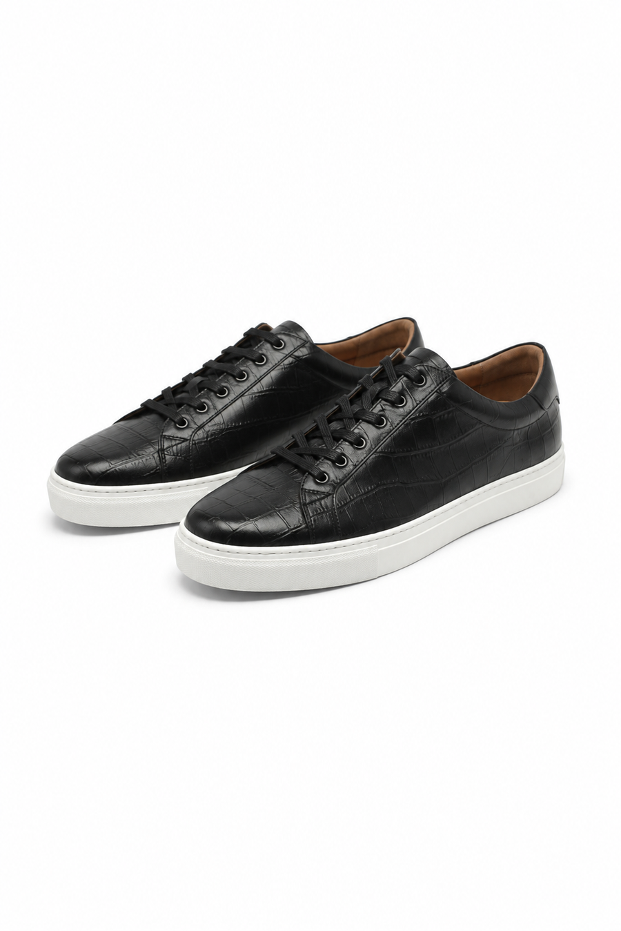 Sneaker aus geprägtem Leder · Schwarz — Ansicht 2