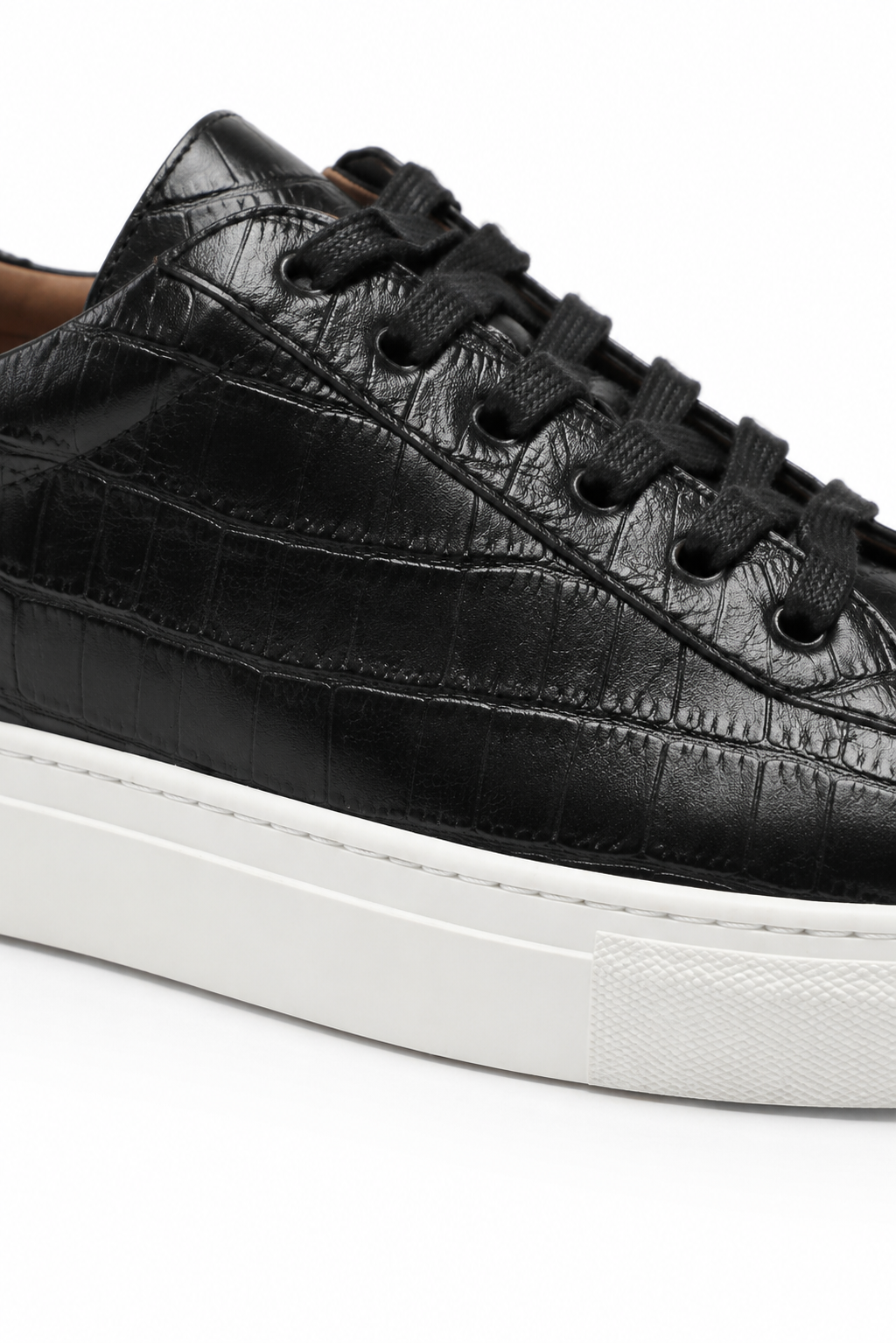 Sneaker cuir embossé · Noir - vue 3