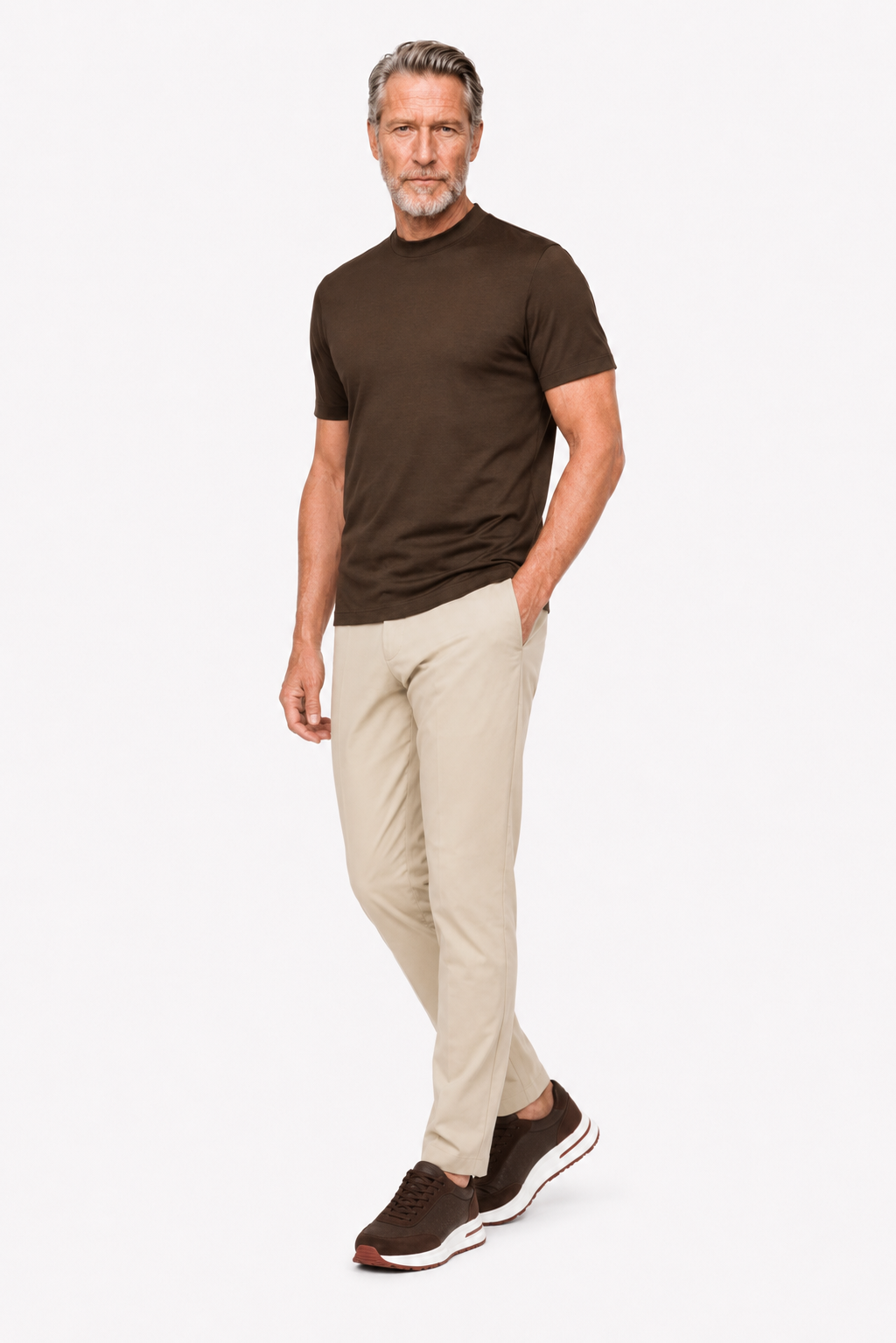 T-shirt mercerisé · Marron