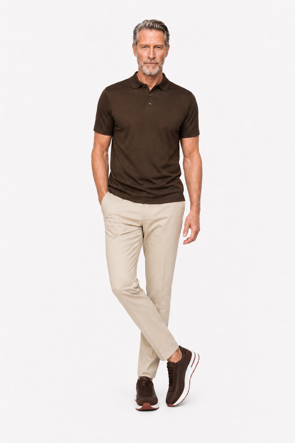 Polo mercerisé · Marron