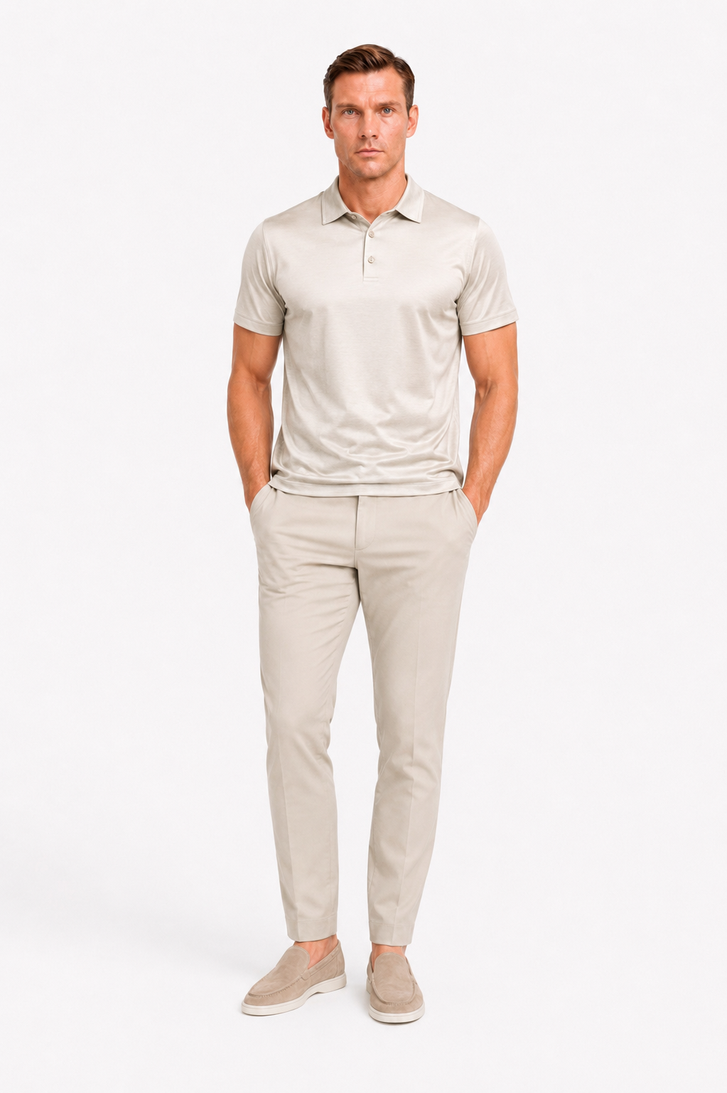 Polo mercerisé · Beige