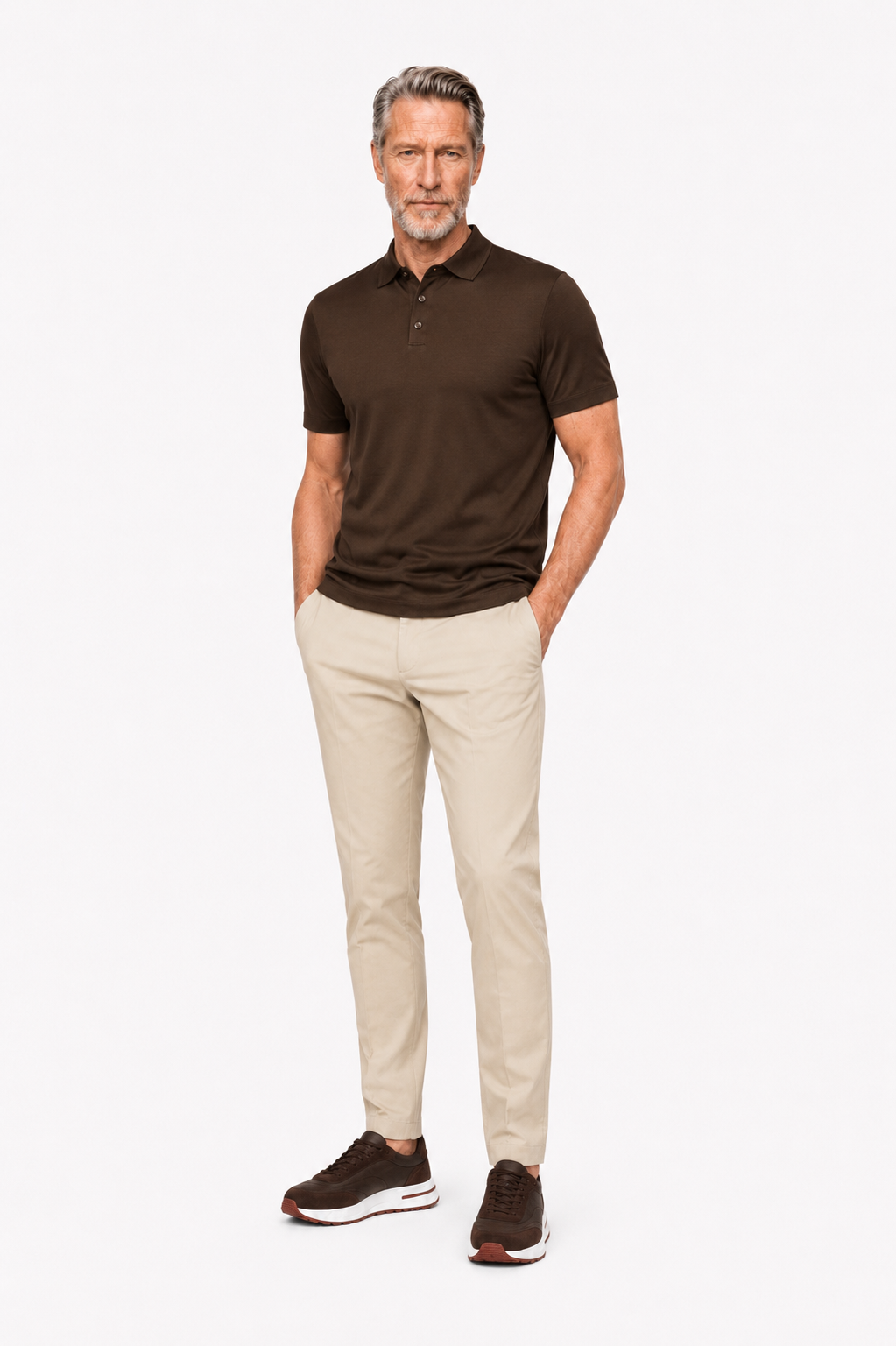 Polo mercerisé · Marron