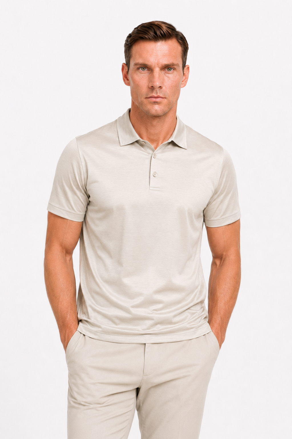 Polo mercerisé · Beige