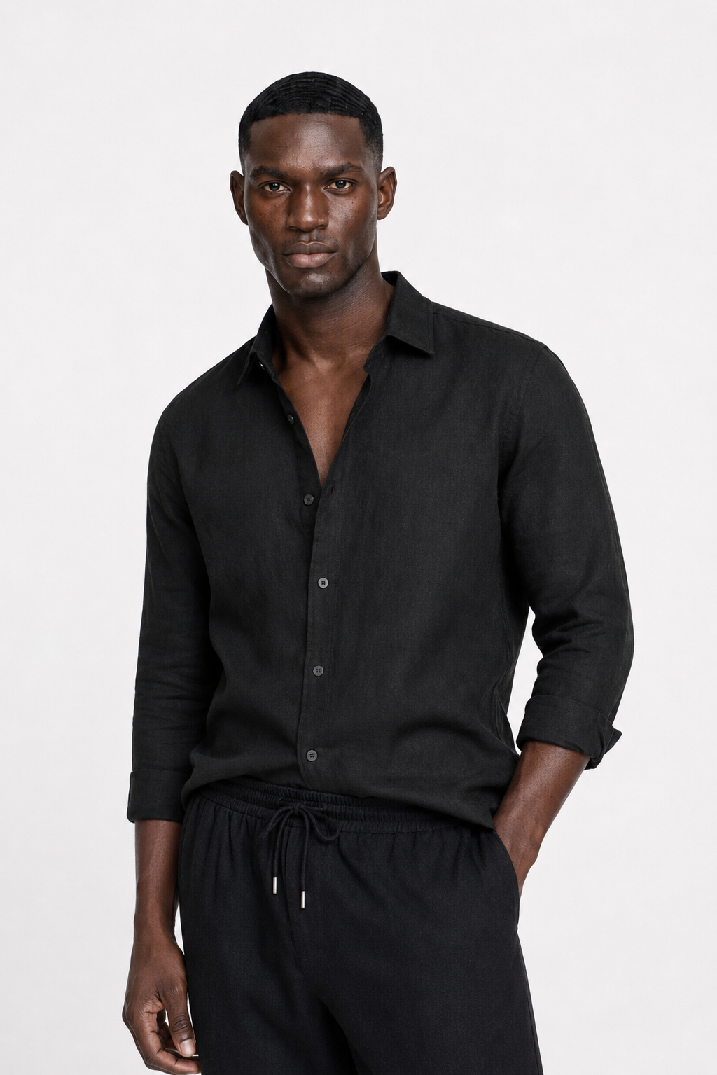 Chemise lin · Noir