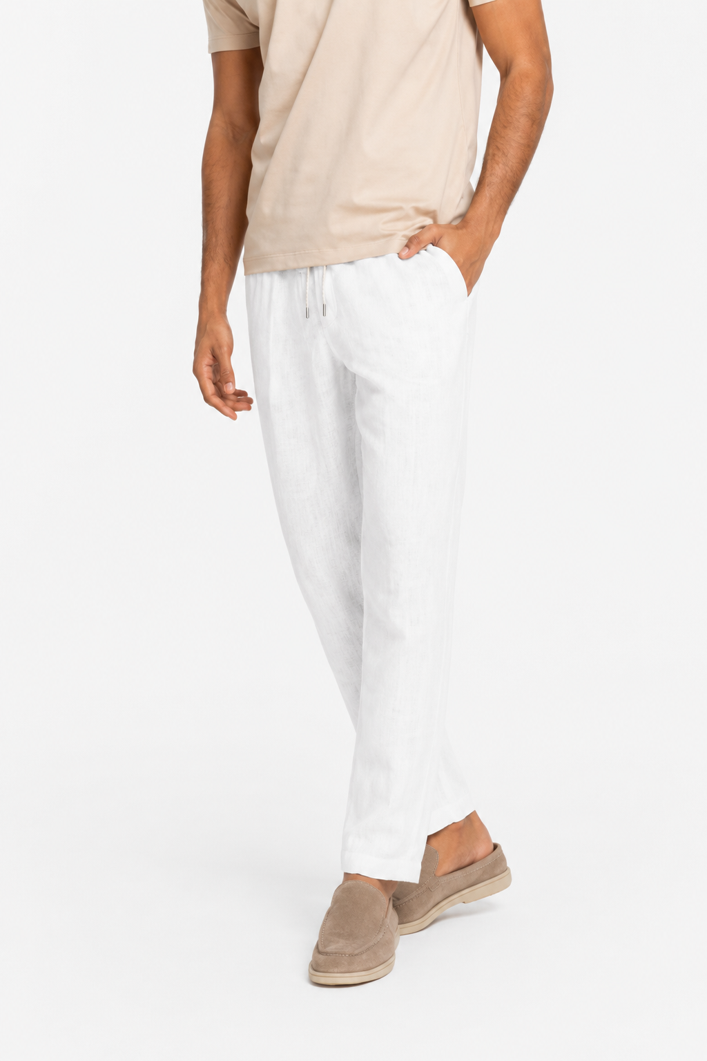 Pantalon lin · Blanc