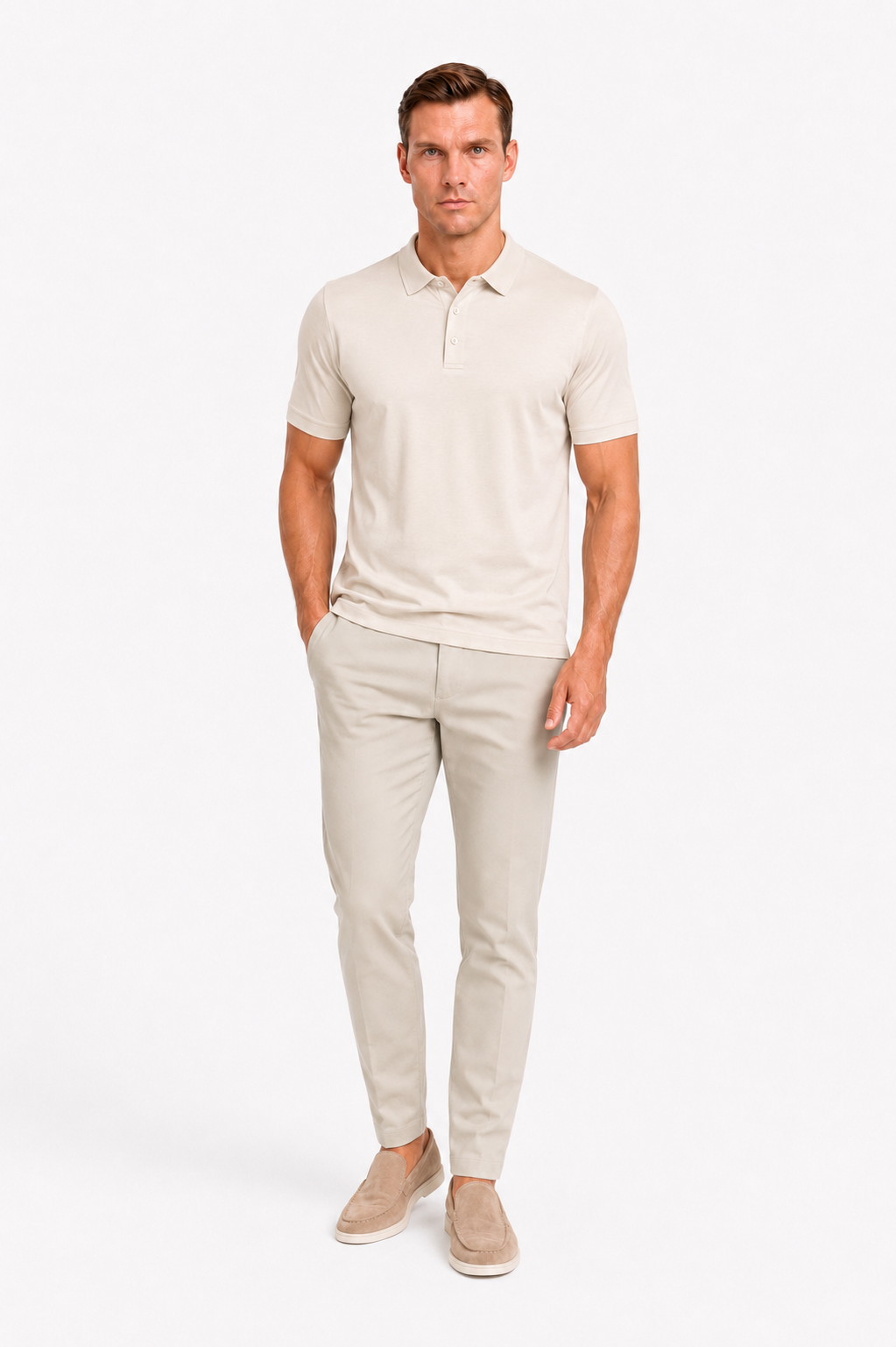 Polo mercerisé · Beige