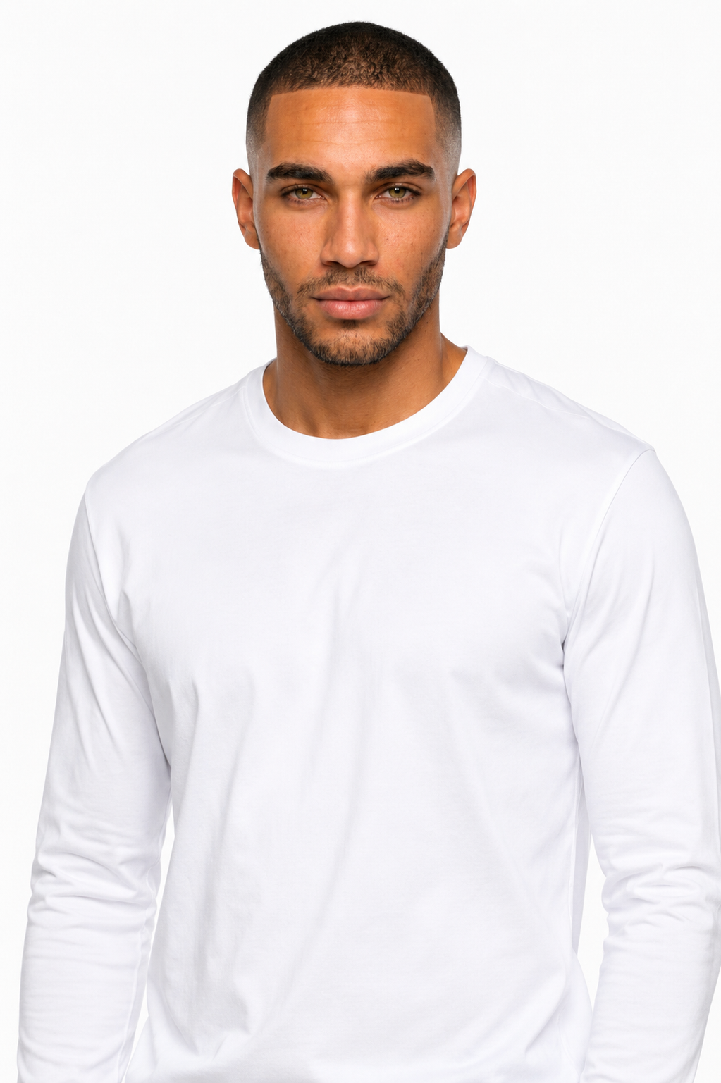 T-shirt mercerisé manches longues · Blanc