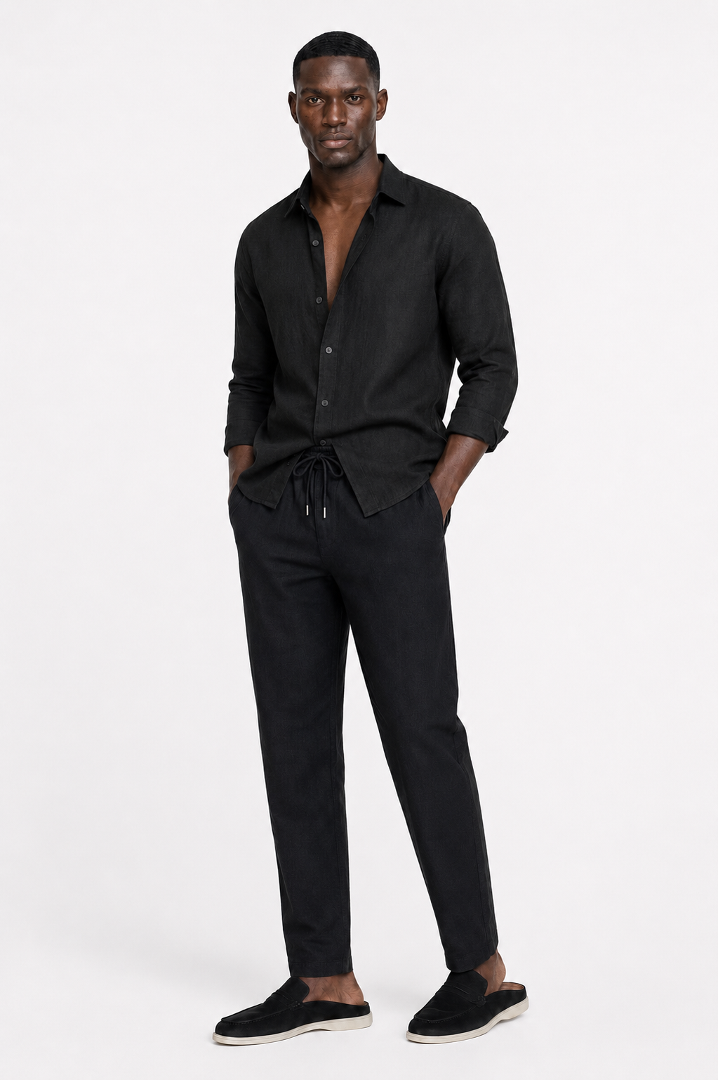 Chemise lin · Noir