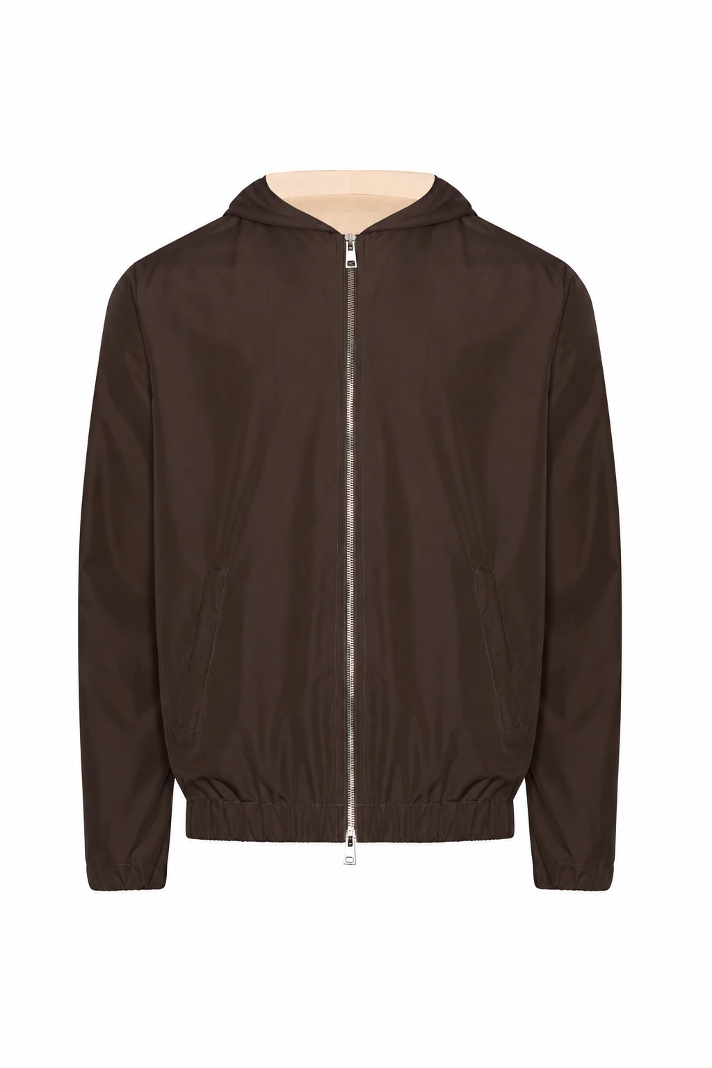 Veste coupe-vent capuche · Marron
