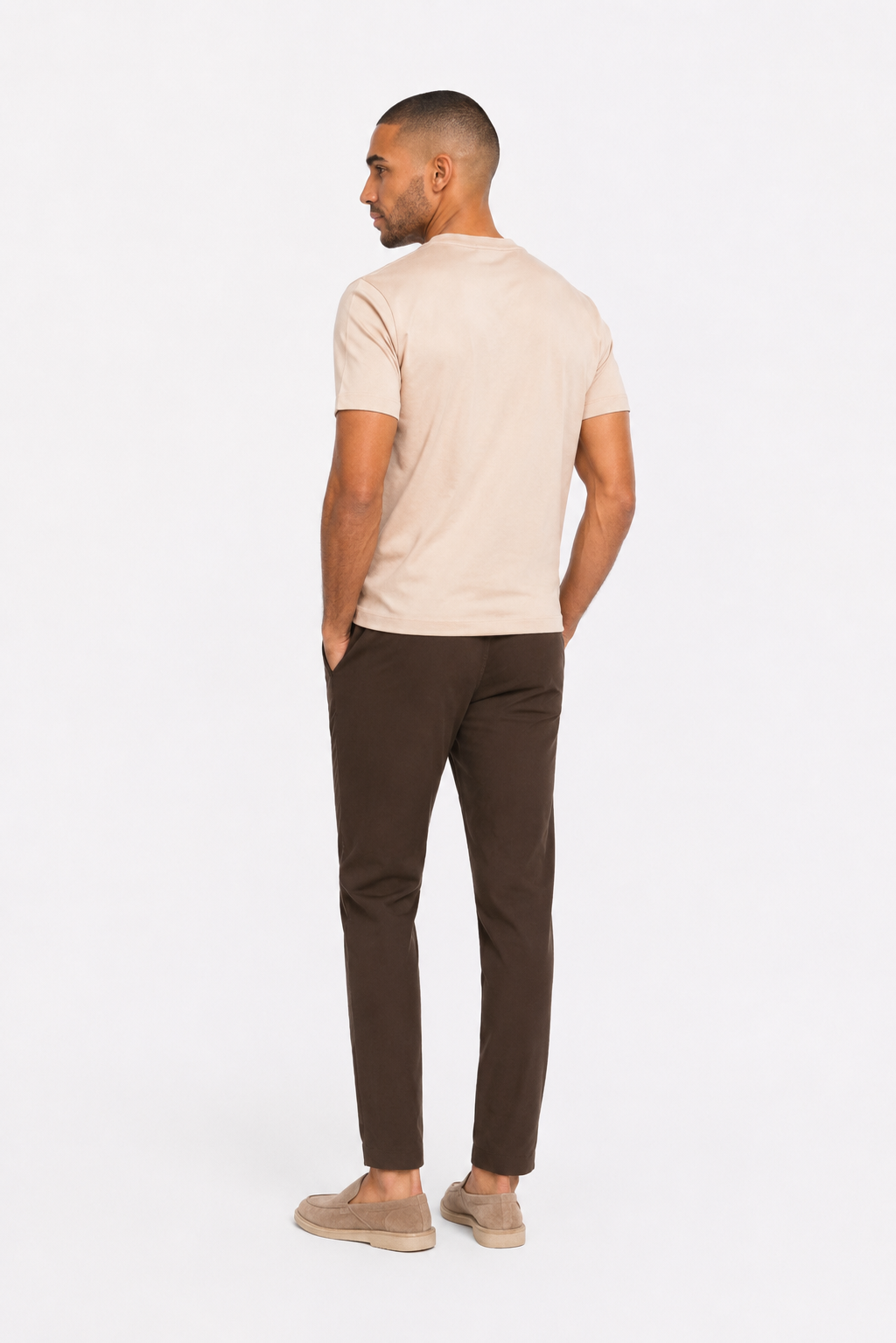 Pantalon smart stretch · Marron