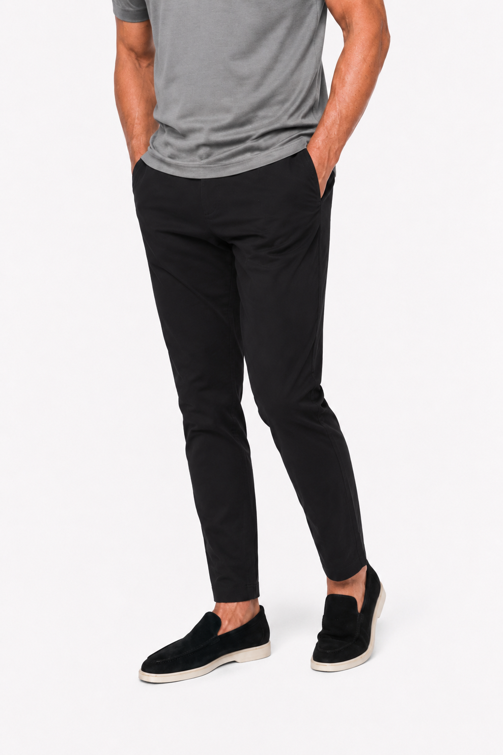 Pantalon twill stretch · Noir
