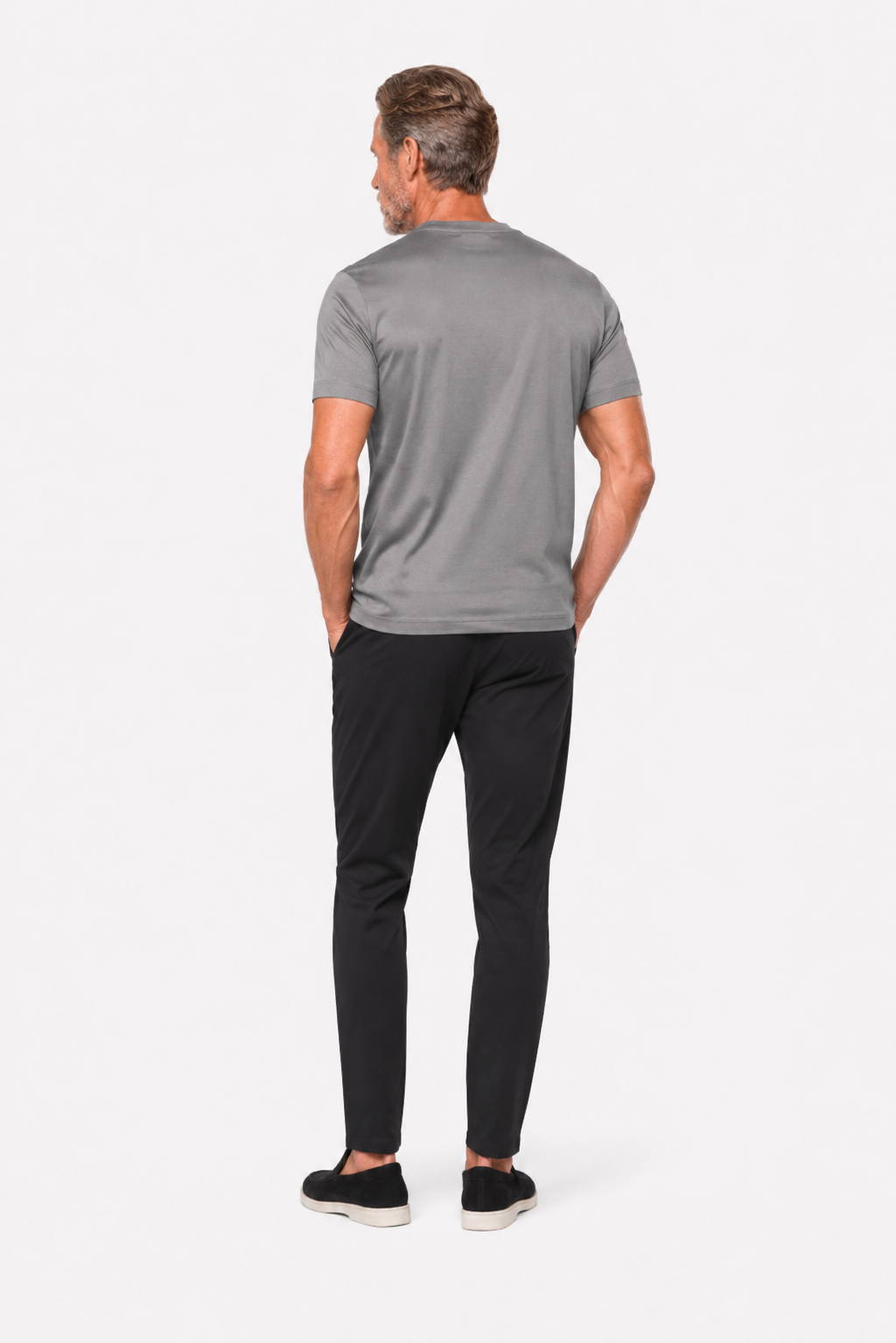 Pantalon twill stretch · Noir