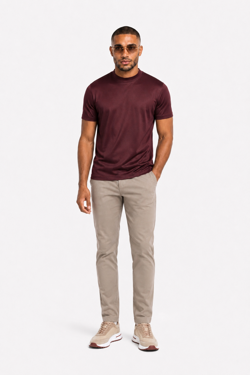 T-shirt mercerisé · Bordeaux