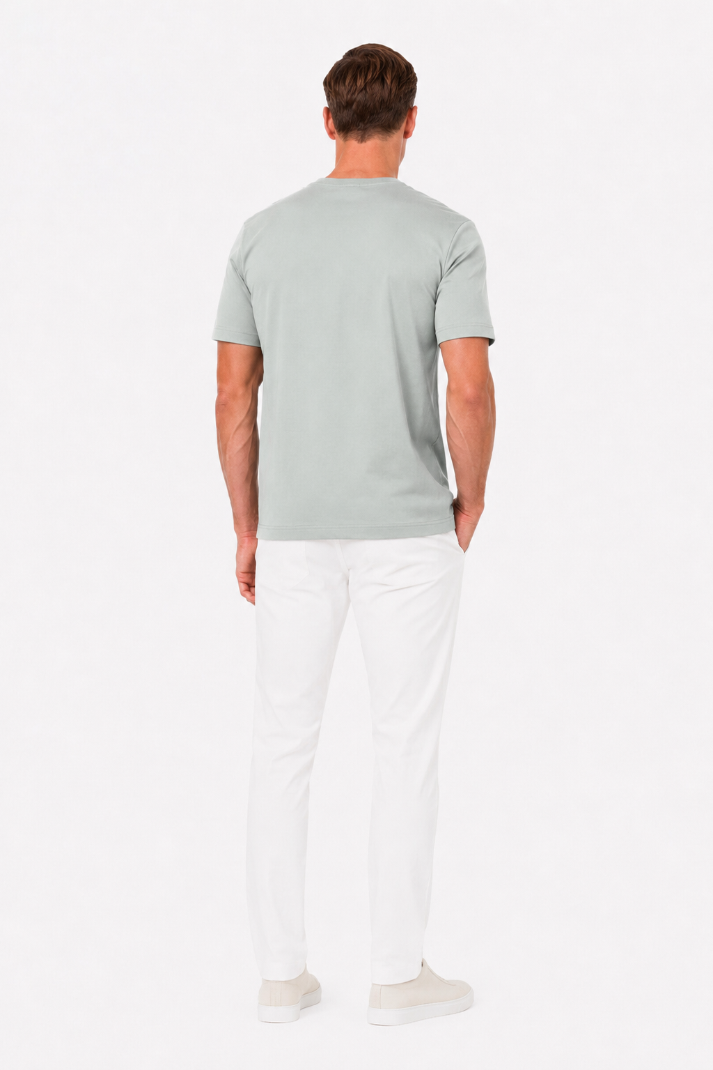 Pantalon twill stretch · Blanc