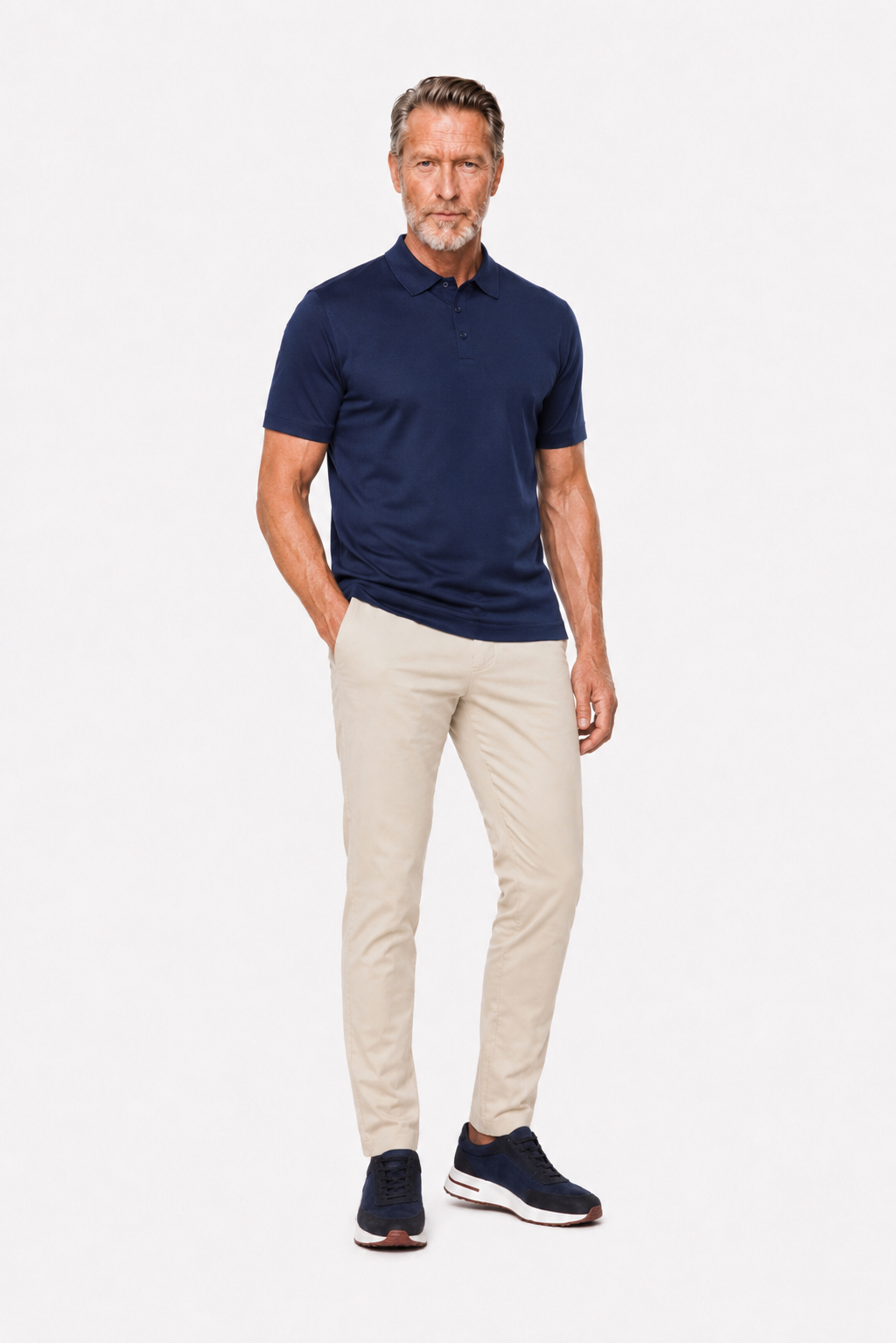 Polo mercerisé · Marine