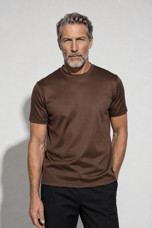 Mercerised T-shirt · Brown