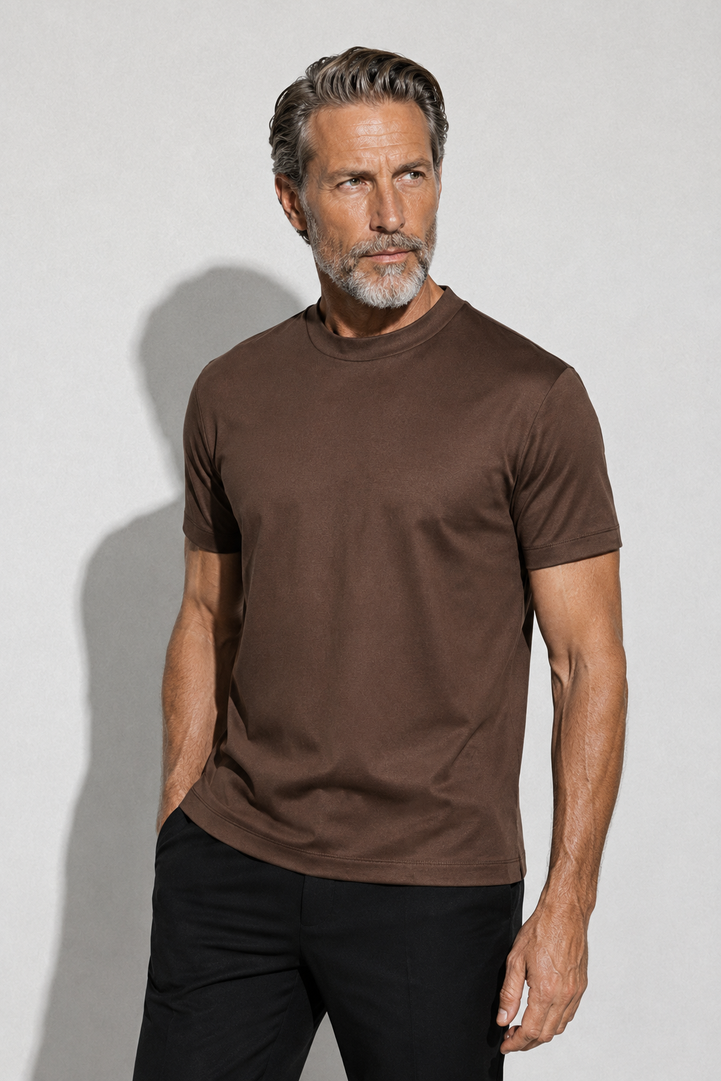 T-shirt mercerisé · Marron