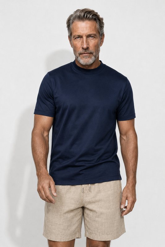 Mercerised T-shirt · Navy