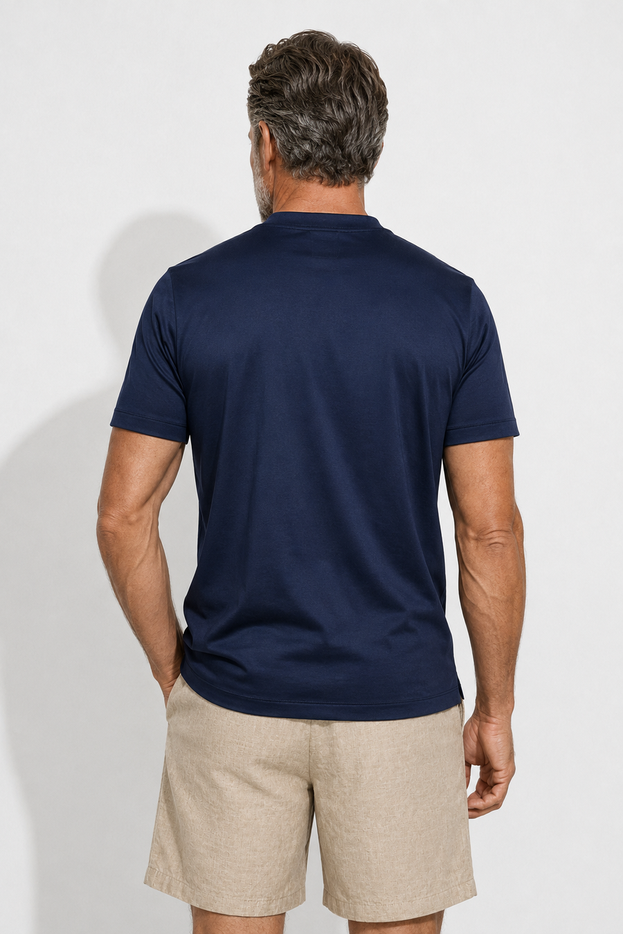 Mercerised T-shirt · Navy — View 5