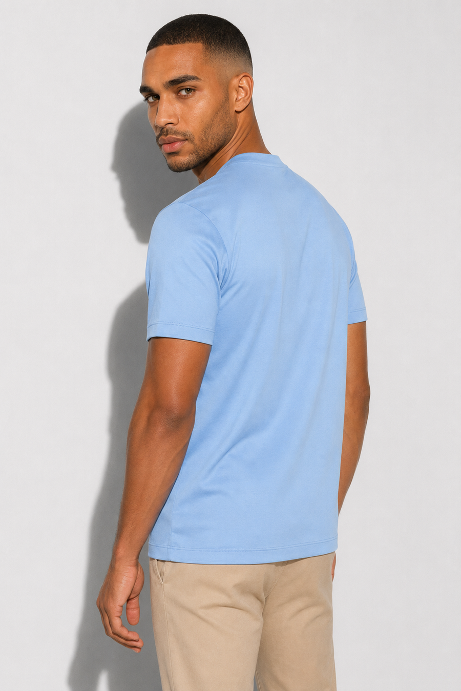T-shirt merceryzowany · Jasnoniebieski — Widok 4