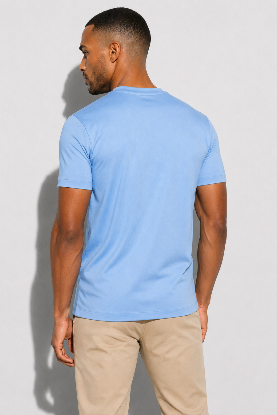 T-shirt merceryzowany · Jasnoniebieski — Widok 5