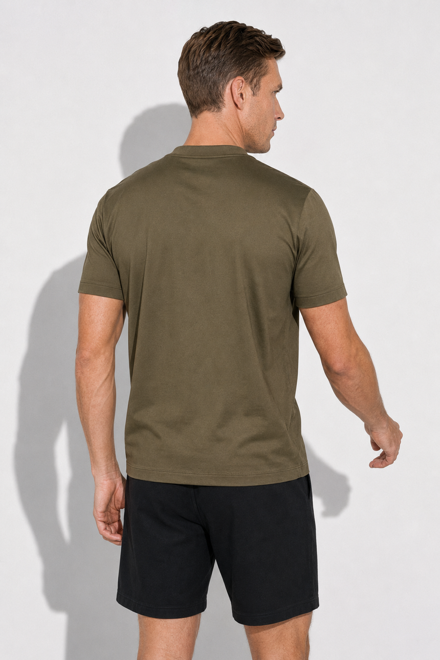 Mercerised T-shirt · Olive — View 5