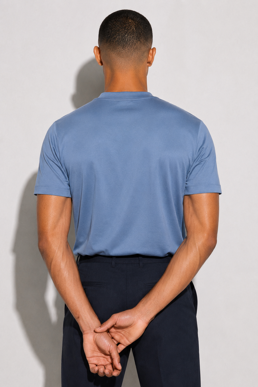 T-shirt mercerizzata · Blu polvere — Vista 5