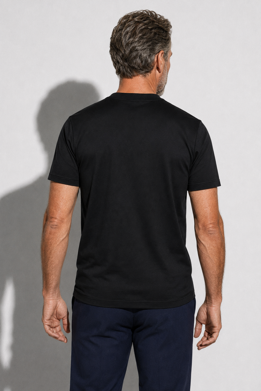 Mercerised T-shirt · Black — View 4