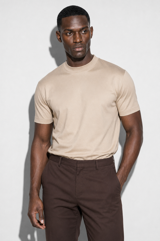 Mercerised T-shirt · Beige