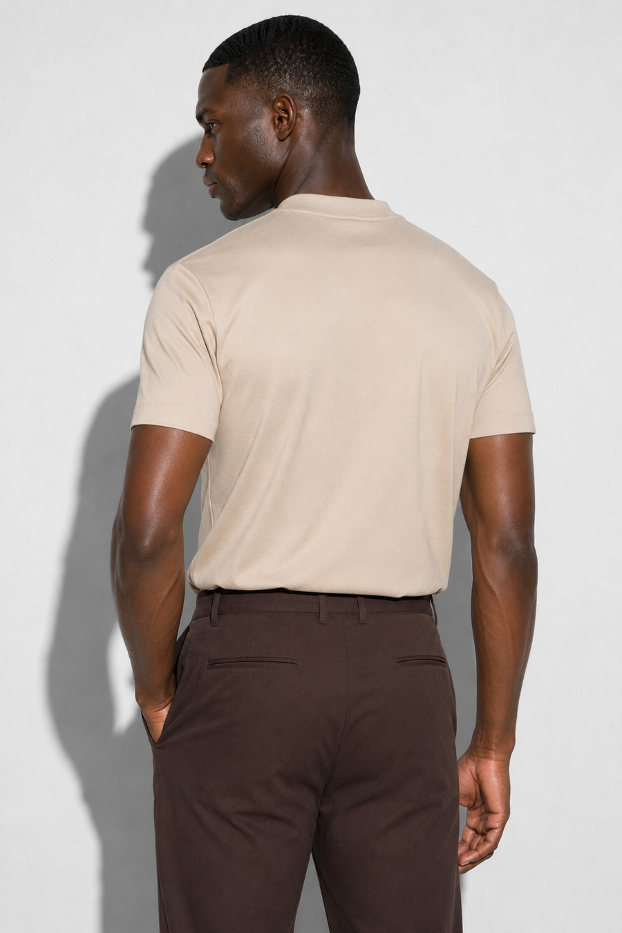 Mercerised T-shirt · Beige — View 5