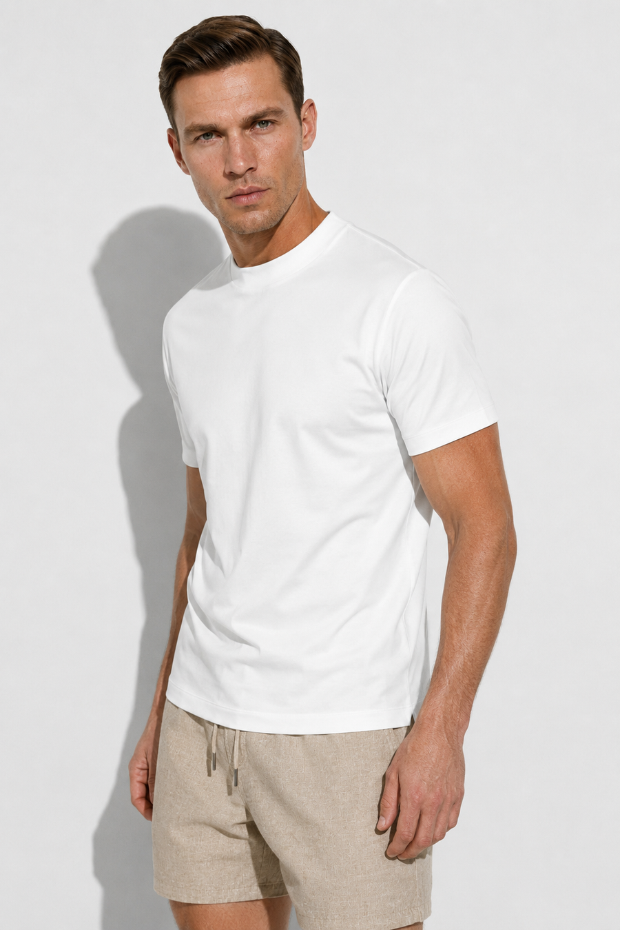 T-shirt mercerizzata · Bianco — Vista 3
