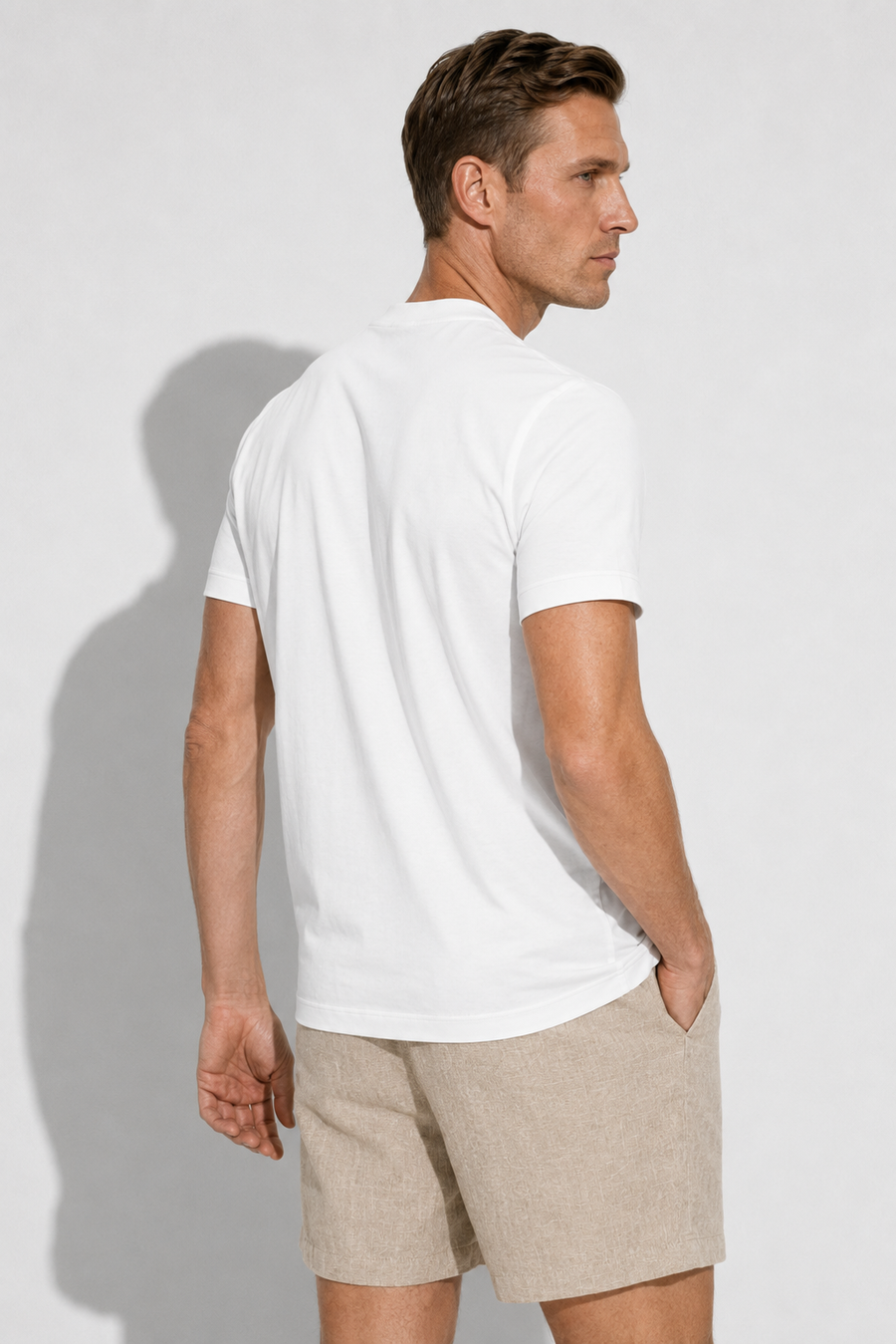 T-shirt mercerizzata · Bianco — Vista 4